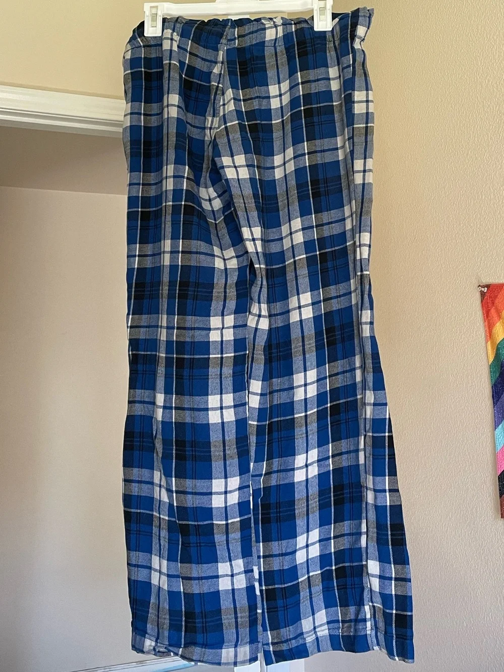 Golden State Warriors Blue Plaid Lounge Pants with Drawstring